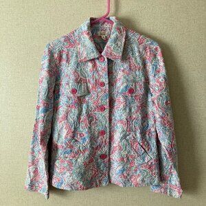 Baxter and Wells Women's Paisley Brocade Button Front Casual Jacket Size M